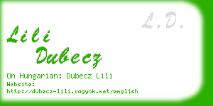 lili dubecz business card
